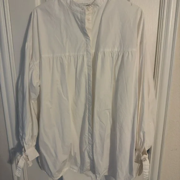 Top Shop White Button-Up Shirt - Picture 2 of 5